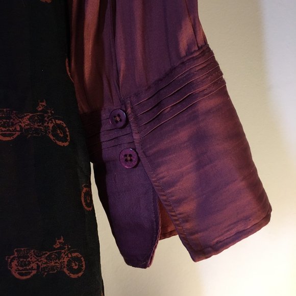 H Halston Primrose Red Pleated Pintuck Tunic Blouse - Picture 9 of 11